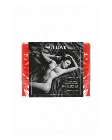 Drap Vinyle rouge 220 x 200 cm - Fetish Tentation