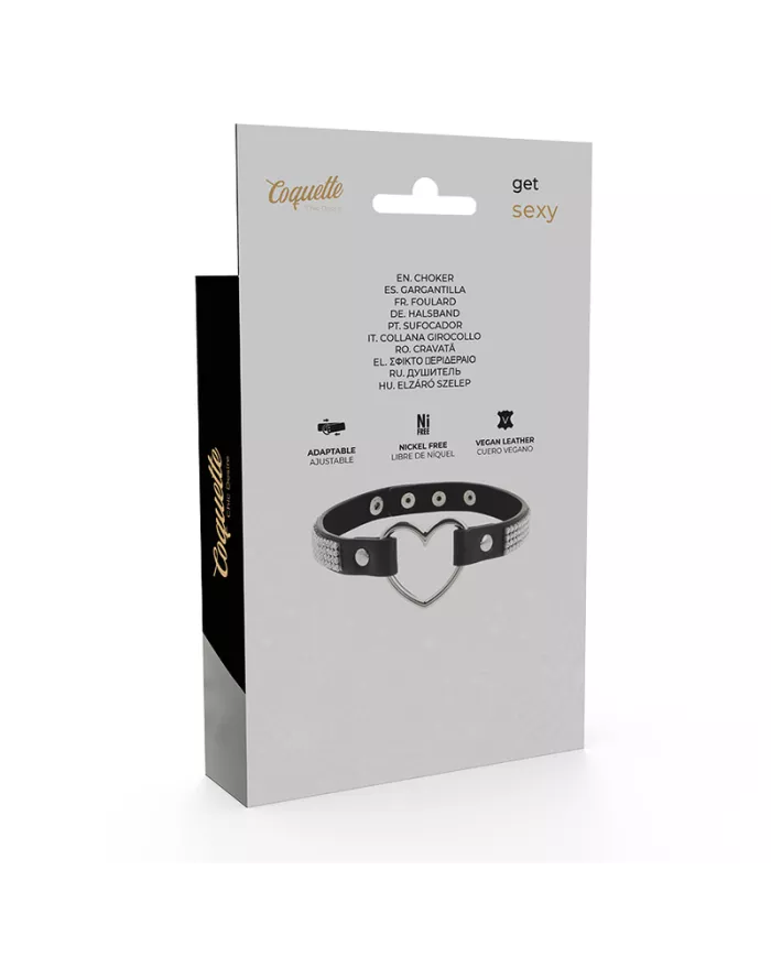 COQUETTE CHIC DESIRE - RAS DE COU EN CUIR VEGAN AVEC COEUR