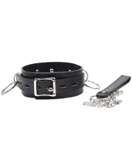 OHMAMA FETISH - COLLIER DE SOUMISSION AVEC 3 ANNEAUX OHMAMA FETISH - COLLIER DE SOUMISSION AVEC 3 ANNEAUX