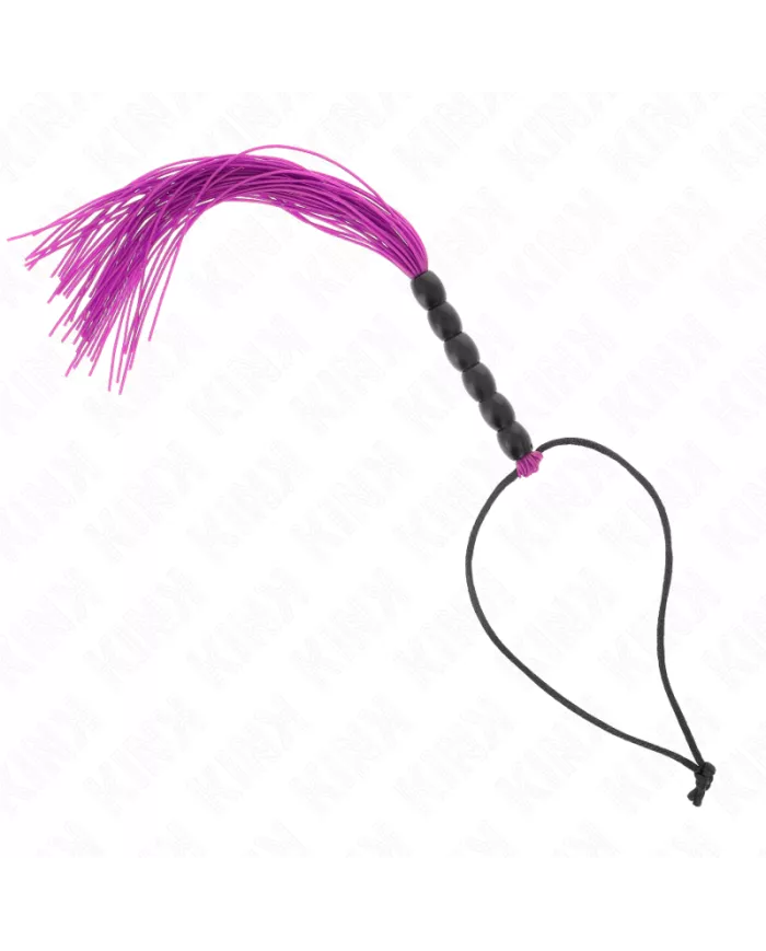 KINK - MINI FOUET EN SILICONE AVEC 6 BILLES VIOLES 26 CM