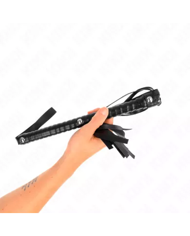 KINK - FOUET AVEC MANCHE TEXTURÉ NOIR 48,5 CM KINK - FOUET AVEC MANCHE TEXTURÉ NOIR 48,5 CM