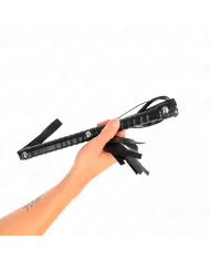 KINK - FOUET AVEC MANCHE TEXTURÉ NOIR 48,5 CM