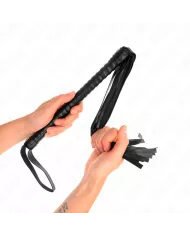 KINK - FOUET AVEC MANCHE TEXTURÉ NOIR 48,5 CM