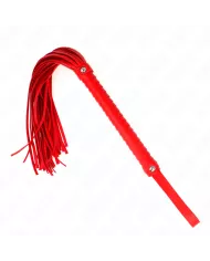 KINK - FOUET AVEC MANCHE TEXTURÉ ROUGE 48,5 CM