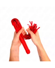 KINK - FOUET AVEC MANCHE TEXTURÉ ROUGE 48,5 CM