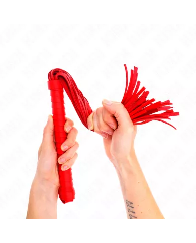 KINK - FOUET AVEC MANCHE TEXTURÉ ROUGE 48,5 CM KINK - FOUET AVEC MANCHE TEXTURÉ ROUGE 48,5 CM