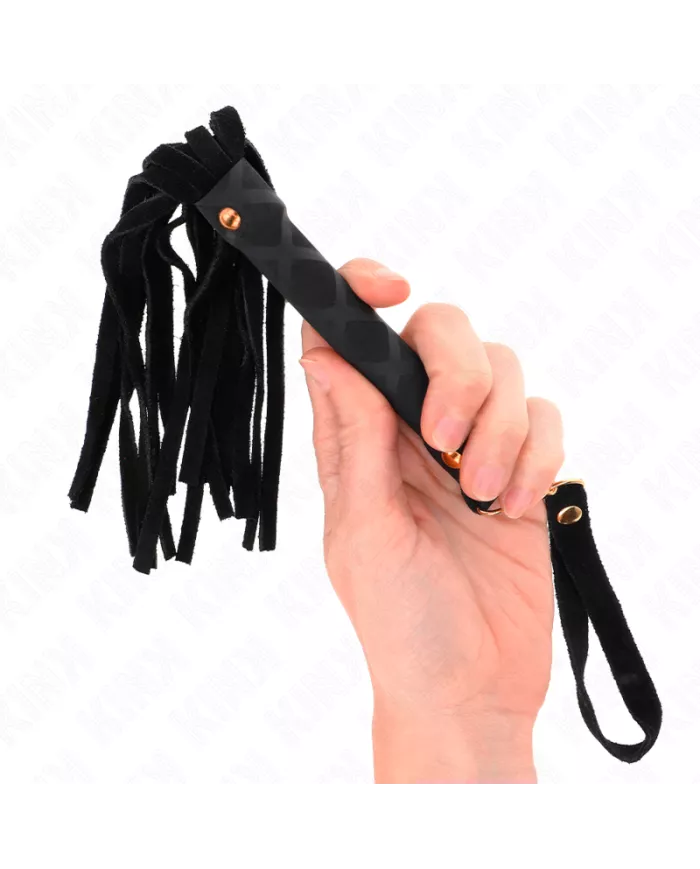 KINK - MINI FOUET DAIM NOIR 30 CM