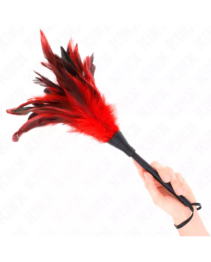 KINK - PLUMES DE POULET TICKLE EN FORME DE CORNE ROUGE 36 CM