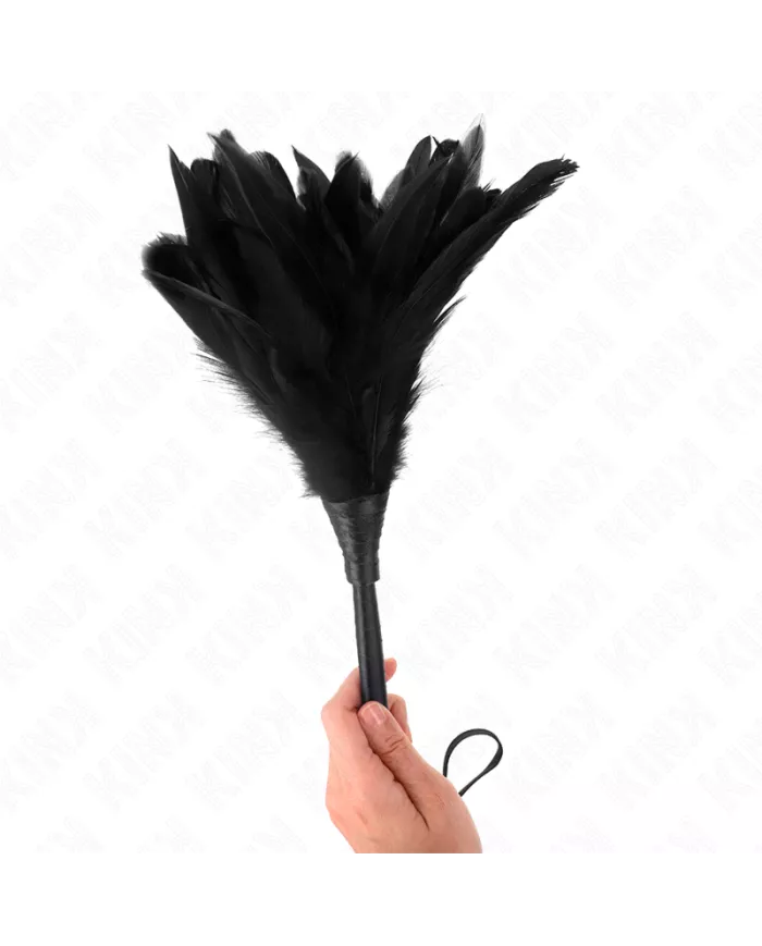 KINK - PLUMES DE POULET TICKLE EN FORME DE CORNE NOIRE 36 CM