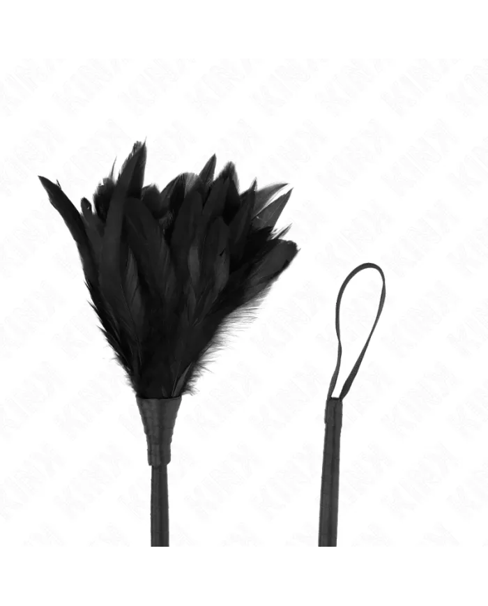 KINK - PLUMES DE POULET TICKLE EN FORME DE CORNE NOIRE 36 CM