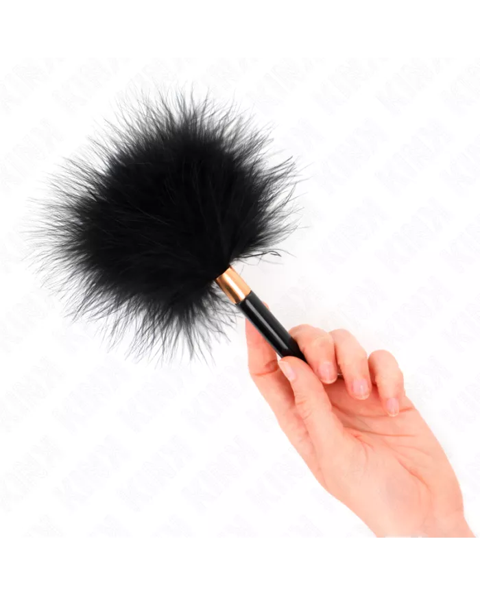 KINK - PLUMES CHACOULES EN MÉTAL DORÉ NOIR 18 CM