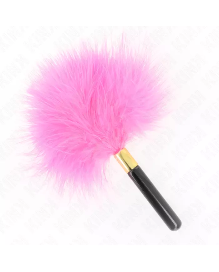 KINK - PLUMES TICKLE EN MÉTAL DORÉ FUCHSIA 18 CM