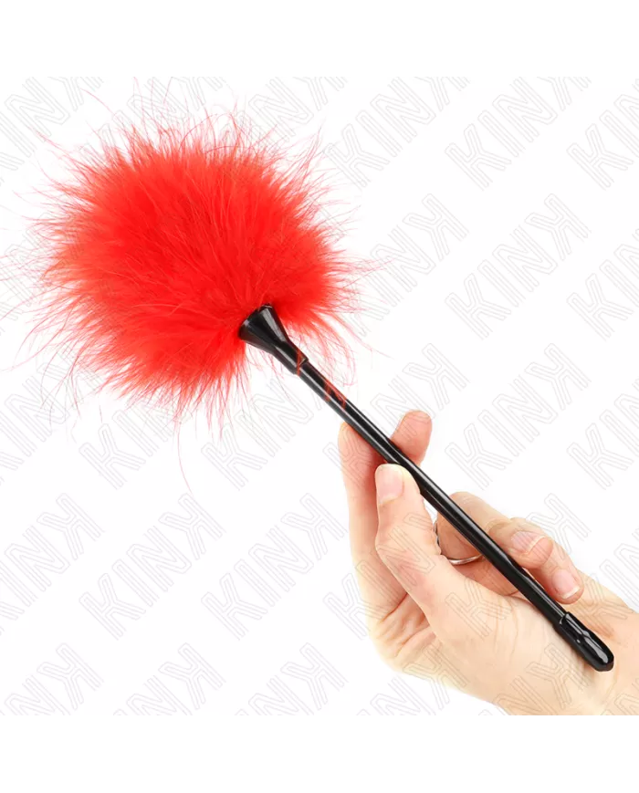 KINK - PLUMES TICKLE ROUGES UTILISÉES POUR LE KIT BONDAGE 27 CM