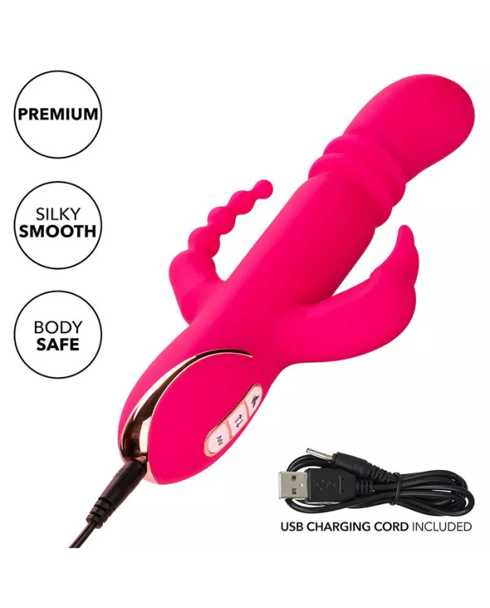 CALEXOTICS - JACK FANTASY TRIPLE VIBRATEUR CHAUFFANT LAPIN ROSE CALEXOTICS - JACK FANTASY TRIPLE VIBRATEUR CHAUFFANT LAPIN ROSE