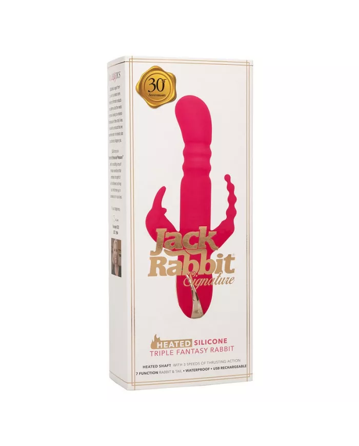 CALEXOTICS - JACK FANTASY TRIPLE VIBRATEUR CHAUFFANT LAPIN ROSE CALEXOTICS - JACK FANTASY TRIPLE VIBRATEUR CHAUFFANT LAPIN ROSE