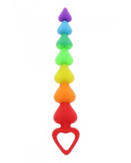Stimulateur anal Rainbow Heart Beads - Toyjoy