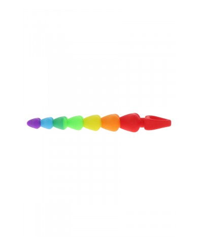 Stimulateur anal Rainbow Heart Beads - Toyjoy