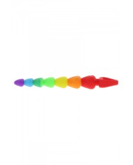 Stimulateur anal Rainbow Heart Beads - Toyjoy