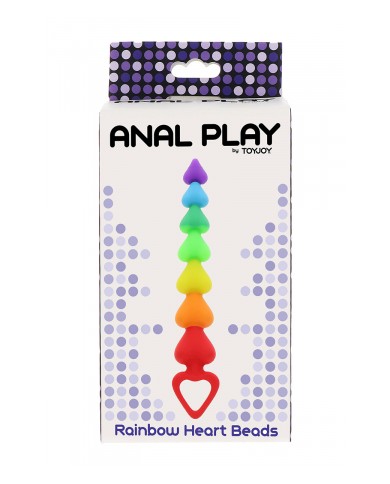 Stimulateur anal Rainbow Heart Beads - Toyjoy