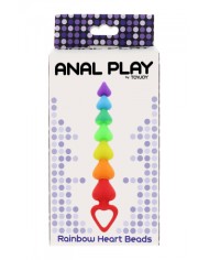 Stimulateur anal Rainbow Heart Beads - Toyjoy