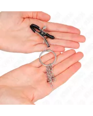 KINK - PINCE A METON O RING ET PETITE CHAINE ARGENT 6 CM