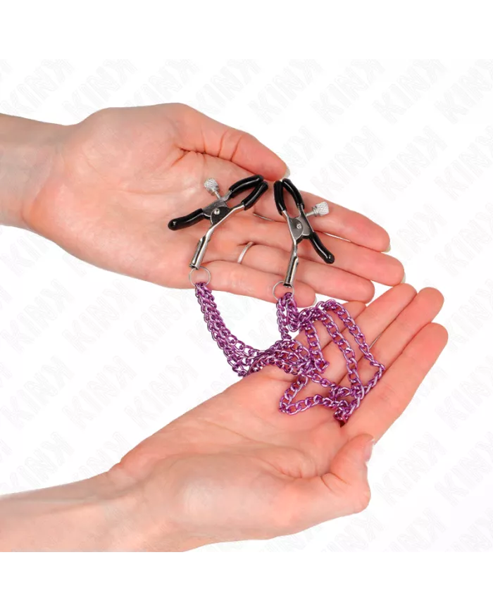 KINK - PINCES À METELIER AVEC 3 CHAÎNES VIOLET 20/23/28 CM