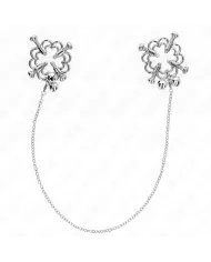 KINK - PINCES À METELLES FLEUR EN MÉTAL AVEC CHAÎNE KINK - PINCES À METELLES FLEUR EN MÉTAL AVEC CHAÎNE