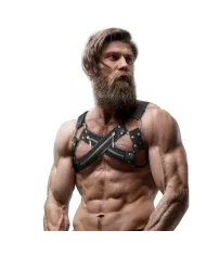 FETISH SUBMISSIVE ATTITUDE - HARNAIS DE POITRINE CROISÉ EN NÉOPRÈNE RÉGLABLE AVEC FERMETURES  GLISSIÈRE POUR HOMMES