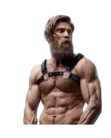 FETISH SUBMISSIVE ATTITUDE - HARNAIS DE POITRINE EN ÉCO-CUIR POUR HOMMES AVEC CLOUS FETISH SUBMISSIVE ATTITUDE - HARNAIS DE POITRINE EN ÉCO-CUIR POUR HOMMES AVEC CLOUS