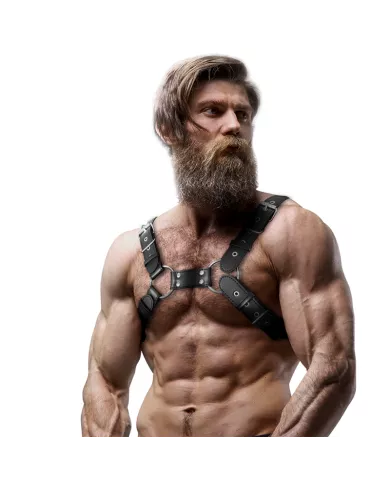 FETISH SUBMISSIVE ATTITUDE - HARNAIS DE POITRINE RÉGLABLE EN CUIR ÉCOLOGIQUE POUR HOMMES BULLDOG FETISH SUBMISSIVE ATTITUDE - HARNAIS DE POITRINE RÉGLABLE EN CUIR ÉCOLOGIQUE POUR HOMMES BULLDOG