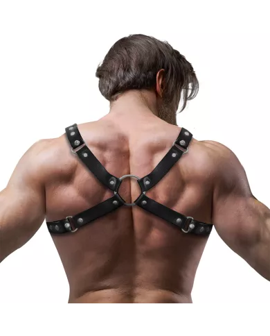 FETISH SUBMISSIVE ATTITUDE - HARNAIS DE POITRINE BULLDOG EN CUIR ÉCOLOGIQUE POUR HOMMES TAILLE M/L FETISH SUBMISSIVE ATTITUDE - HARNAIS DE POITRINE BULLDOG EN CUIR ÉCOLOGIQUE POUR HOMMES TAILLE M/L
