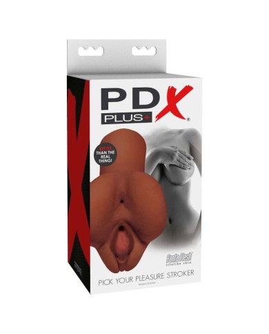 PDX PLUS - MASTURBATEUR DOUBLE MARRON CHOISISSEZ VOTRE PLAISIR
