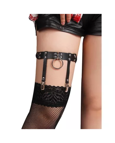 SUBBLIME - 953744 JARRETELLE PUNK EN CUIR AJUSTABLE NOIR TAILLE UNIQUE SUBBLIME - 953744 JARRETELLE PUNK EN CUIR AJUSTABLE NOIR TAILLE UNIQUE