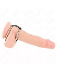 KINK - DOUBLE ANNEAU PÉNIS EN MÉTAL DE 3,8 CM À 5 CM CONNECTÉ AU CUIR