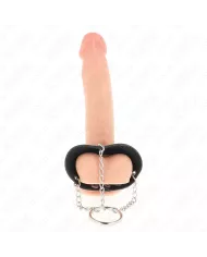 KINK - ANNEAU PÉNIS CHAÎNE 4 CM 7 CM MÉTAL AVEC CEINTURE EN CUIR