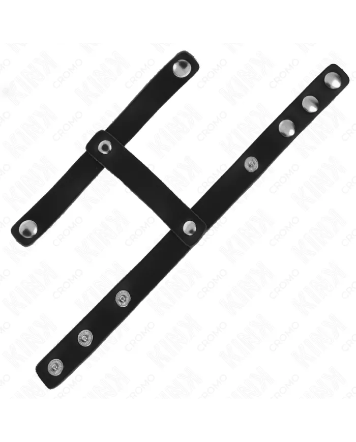 KINK - ANNEAU PÉNIS EN CUIR RÉGLABLE ET SANGLE DIVISEUR DE COUILLES