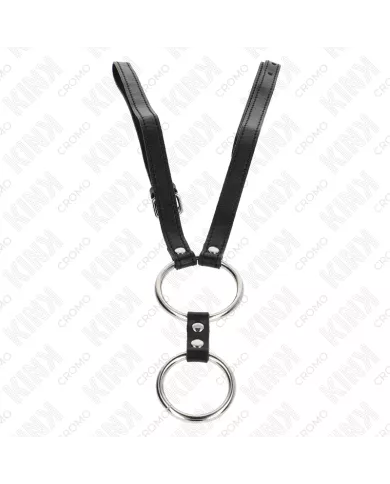 KINK - DOUBLE ANNEAU PÉNIS EN MÉTAL 3,8 CM À 5 CM AVEC CEINTURE EN CUIR 112 CM KINK - DOUBLE ANNEAU PÉNIS EN MÉTAL 3,8 CM À 5 CM AVEC CEINTURE EN CUIR 112 CM