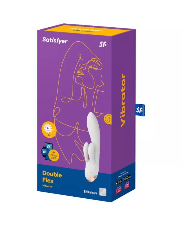 SATISFYER - APPLICATION VIBRATEUR DOUBLE FLEX BLANC SATISFYER - APPLICATION VIBRATEUR DOUBLE FLEX BLANC