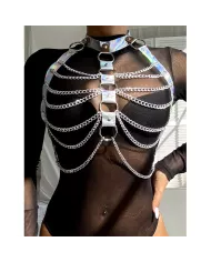 SUBBLIME - 953737 HARNAIS DE POITRINE AVEC ANNEAUX ET CHAÎNES ARGENT TAILLE UNIQUE