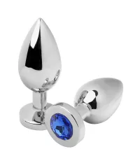 METAL HARD - PLUG ANAL BLEU DIAMANT PETIT 5,71CM