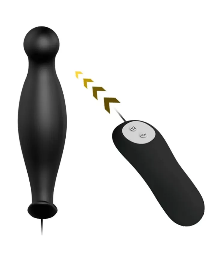 PRETTY LOVE - PLUG ANAL EN SILICONE 12 MODES DE VIBRATION NOIR