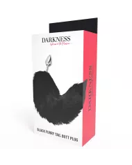 DARKNESS - PLUG ANAL ARGENT 8 CM AVEC QUEUE NOIRE DARKNESS - PLUG ANAL ARGENT 8 CM AVEC QUEUE NOIRE