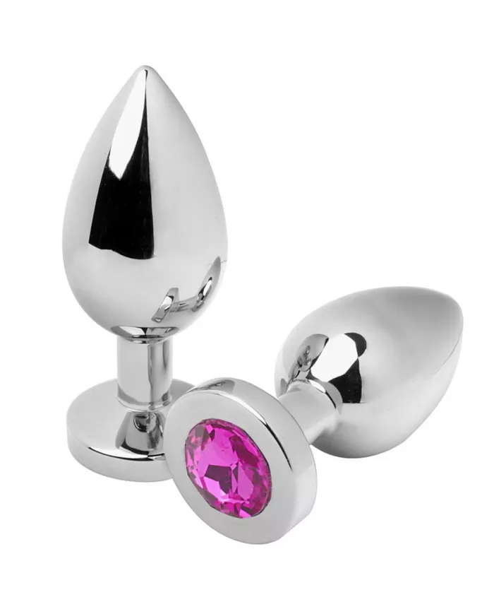METAL HARD - PLUG ANAL DIAMANT ROSE MOYEN 7,62CM METAL HARD - PLUG ANAL DIAMANT ROSE MOYEN 7,62CM