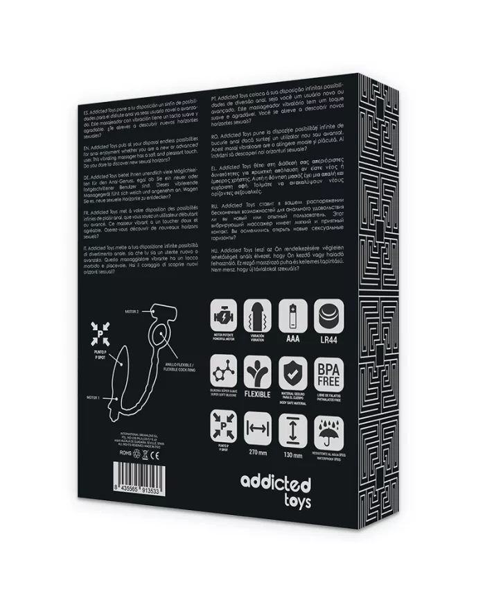 ADDICTED TOYS - PLUG ANAL AVEC ANNEAU VIBRANT