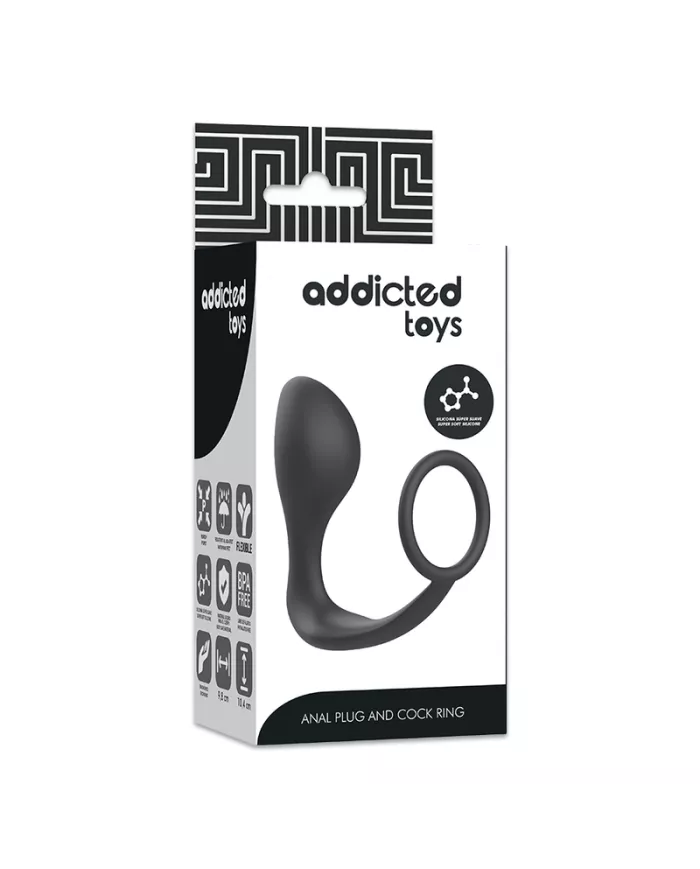 ADDICTED TOYS - PLUG ANAL AVEC ANNEAU EN SILICONE NOIR