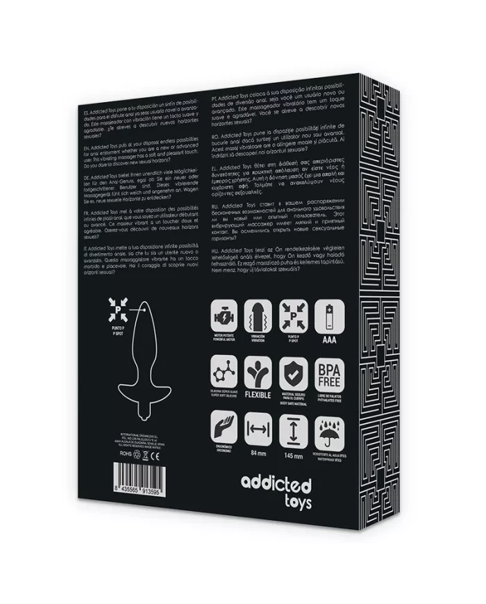 ADDICTED TOYS - MASSAGER PLUG ANAL AVEC VIBRATION NOIR