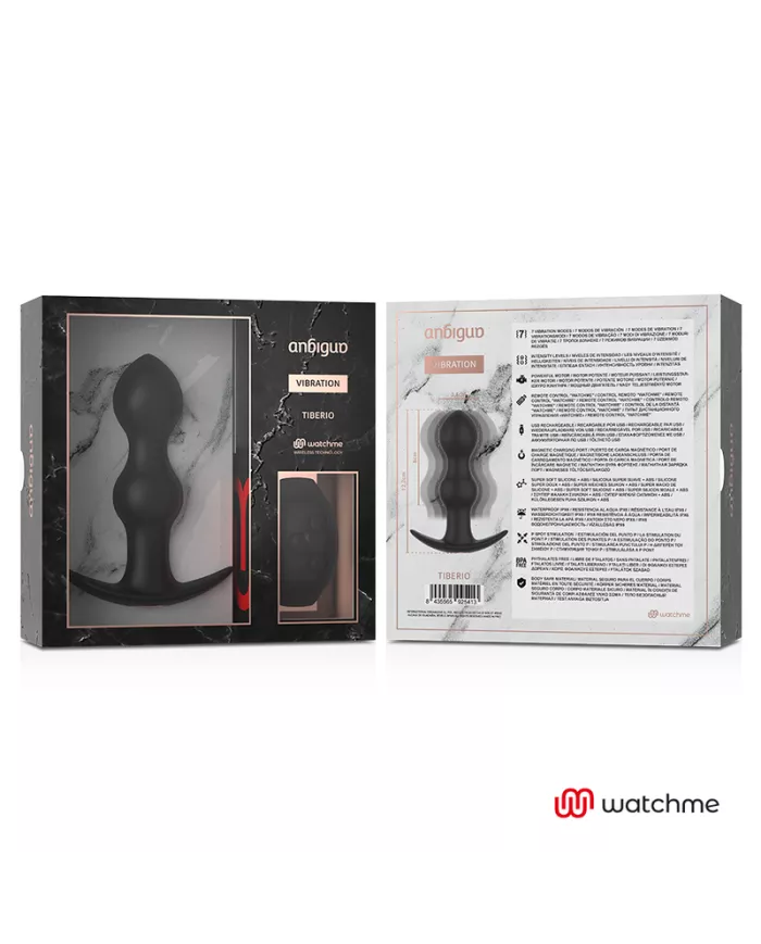 ANBIGUO - WATCHME TÉLÉCOMMANDE PLUG VIBRATEUR ANAL TIBERIO