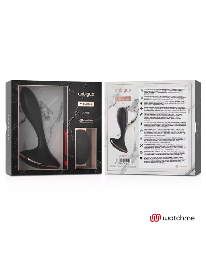 ANBIGUO - WATCHME VIBRATEUR TÉLÉCOMMANDE PLUG ANAL VERNET
