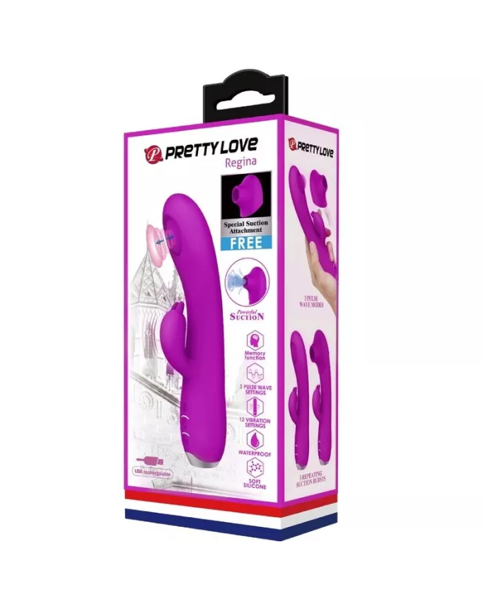 PRETTY LOVE - VIBRATEUR REGINA - ONDES STIMULANTES RECHARGEABLES VIOLET
