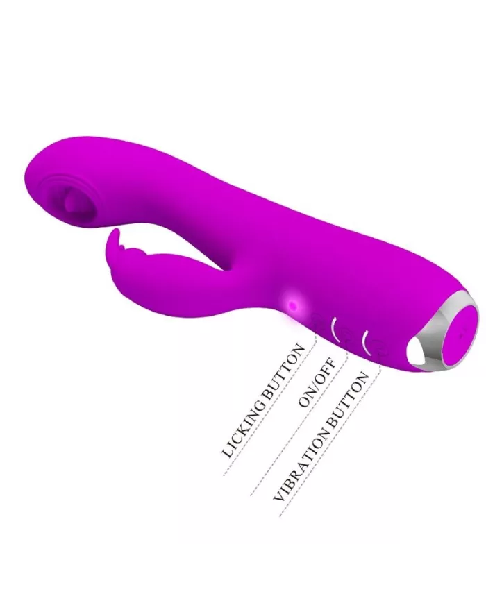 PRETTY LOVE - VIBRATEUR RECHARGEABLE RACHEL AVEC ONDES STIMULANTES VIOLET
